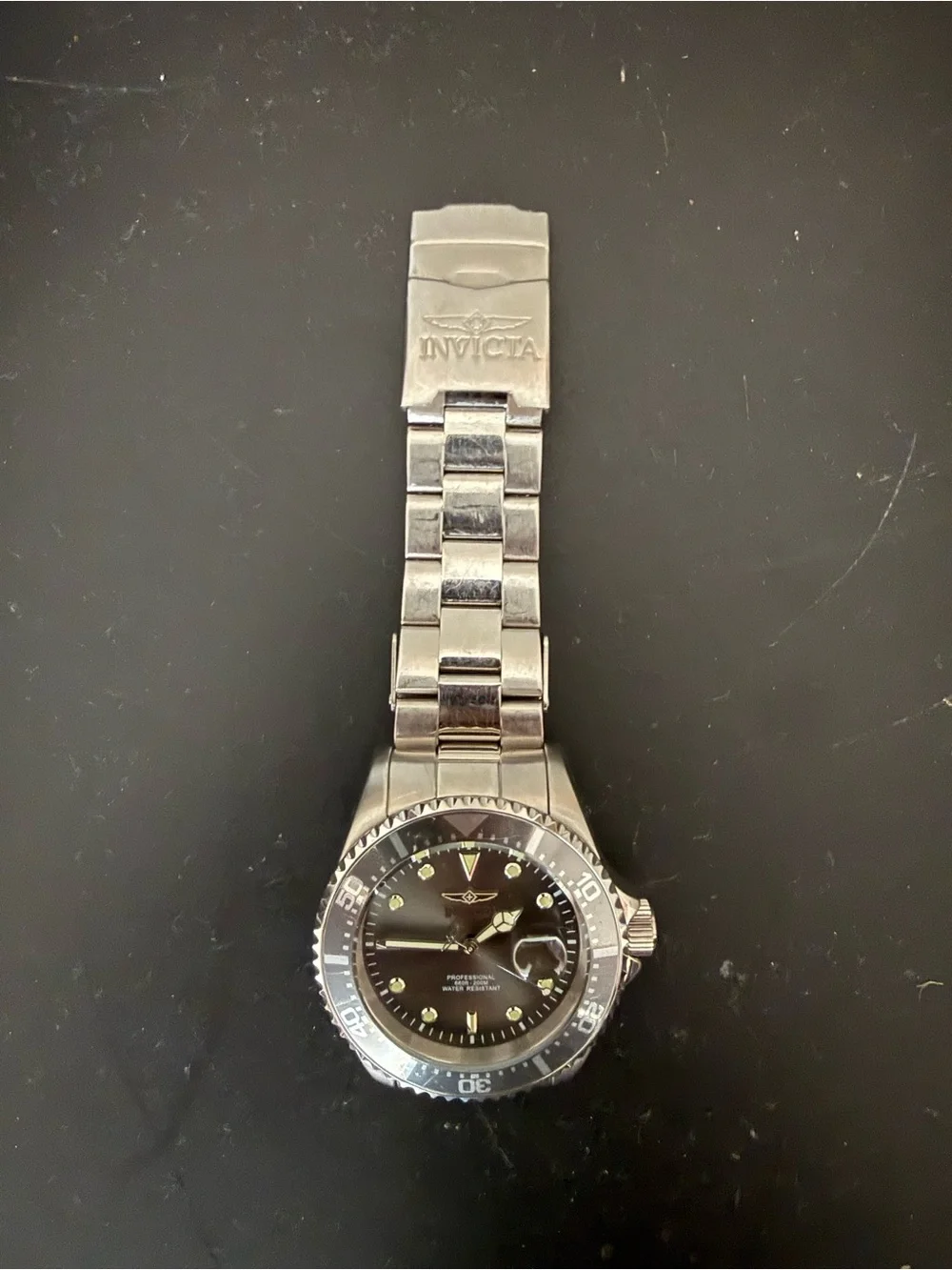 Invicta Silver Stainless Steel Watch with Grey Dial